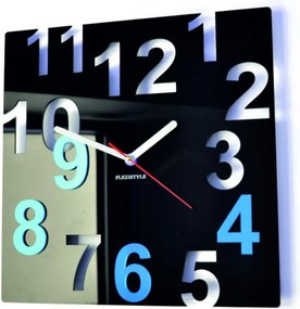 SENTOP | Nástenné hodiny Quartz, nalepovacie dekorácie, 3D zrkadlové nálepky Xmomo FL-z7-RAL9005-5015 HEU- analógové