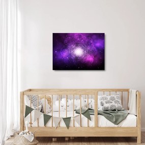 Sklenený obraz fialové abstrakcie (70x50 cm)