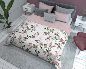 Detexpol Luxusný prehoz na posteľ 220x240 cm - Púdrovo ružové kvety