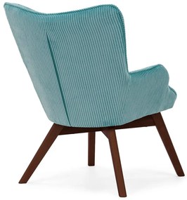 Tyrkysové menčestrové kreslo Niko – Ropez