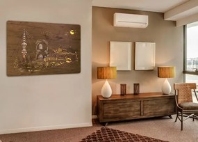 Svietiaci obraz krajinky na batériu