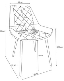 Jedálenská stolička Sariel II (burgund) (4ks). Vlastná spoľahlivá doprava až k Vám domov. 1069577