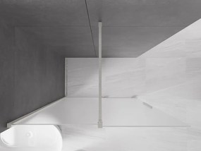Mexen Velar, sprchová zástena s posuvnými dverami Walk-in 150 x 200 cm, 8mm sklo námraza, brúsená oceľ, 871-150-000-33-97