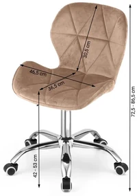 Set do pracovne ZARIMO stôl 80x40 cm dub sonoma + kreslo AVOLA VELVET svetlo hnedé