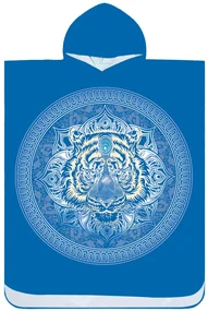 Plážové pončo TIGER modré 80x145 cm