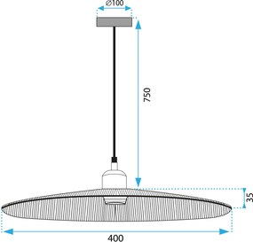 Toolight Toolight, stropné svietidlo 1xE27 APP1311-1CP, hnedá, OSW-00946