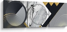 Obraz - Texturoavná koláž (s hodinami) (90x30 cm)