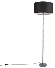 Stojaca lampa sivá s čiernym tienidlom 50 cm - Simplo