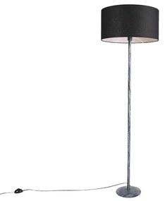 Stojacia lampa sivá s čiernym tienidlom 50 cm - Simplo