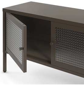 Sivý kovový TV stolík 160x50x35 cm Layna – Marckeric