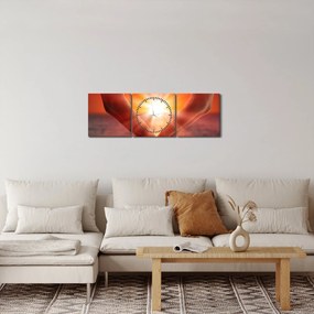Obraz - Slnko v srdci (s hodinami) (90x30 cm)