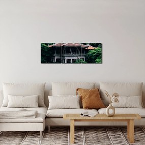 Obraz z japonskej národnej záhrady (s hodinami) (90x30 cm)