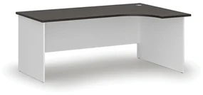 Kancelársky rohový pracovný stôl PRIMO WHITE, 1800 x 1200 mm, pravý, biela/wenge