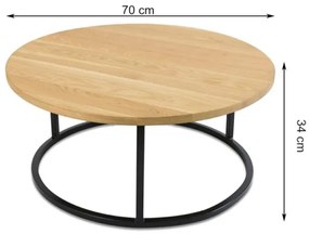 SADA 2x Konferenčný stolík OAKLOFT 38x90 cm čierna/dub