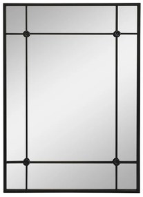 Čierne antik kovové nástenné zrkadlo Industrial - 70*2*100 cm