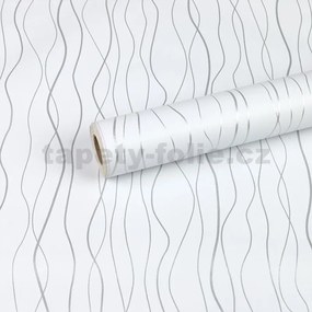 Samolepiace tapety 45 cm x 10 m IMPOL TRADE 9032 strieborné vlnovky Samolepiace tapety