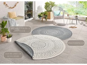 Sivo-krémový vonkajší koberec NORTHRUGS Porto, ø 200 cm