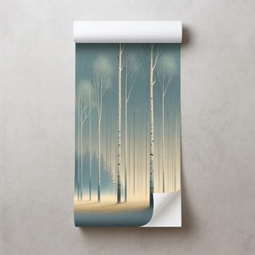 Samolepiaca tapeta zasnežený les v hmle