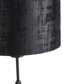 Stolná lampa čierna s tienidlom z čierneho zamatu 25 cm nastaviteľná - Parte