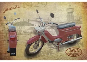 Ceduľa Jawa 21 - motocykel