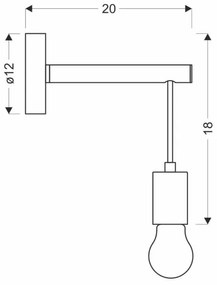 Nástenné svietidlo IZZY 1xE27/60W/230V