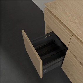 VILLEROY &amp; BOCH Legato závesná skrinka pod umývadlo na dosku (umývadlo v strede), 5 zásuviek, 1400 x 500 x 550 mm, Nordic Oak, B58600VJ