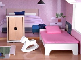Jokomisiada Drevený domček pre bábiky + bazén, výťah, nábytok ZA4835