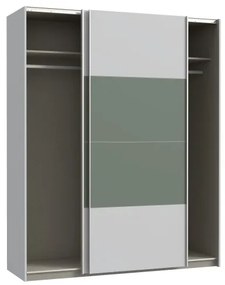 Šatníková skriňa KARO 170x210 cm sivá/zelená