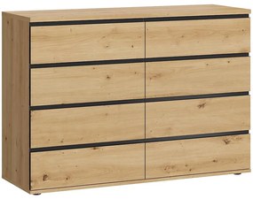 Komoda Naxos 8s dub artisan/dub artisan čierna mat