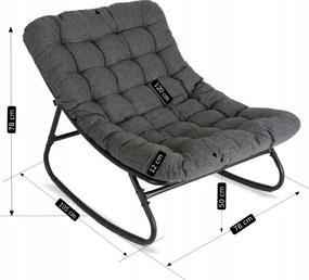 Hojdacie záhradné kreslo na terasu alebo do obývačky, sivé AURORA