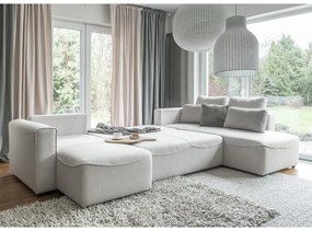 Krémovobiela rozkladacia rohová pohovka (do "U") Homely Tommy – Miuform
