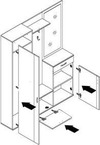 Predsieňová stena Patent, dub sonoma/biela