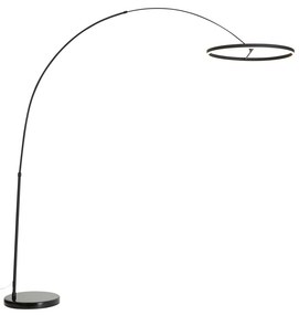 Dizajnová oblúková stojaca lampa čierna vrátane LED s 3-stupňovým stmievaním - Anello