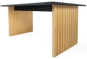 Jedálenský stôl s doskou v dubovom dekore 90x160 cm Stripe - Woodman