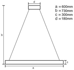 LED Stmievateľný luster na tyči LED/80W/230V 3000-6500K zlatá + diaľkové ovládanie