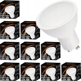 BERGE 10x LED žiaroviek GU10 10W 850lm - neutrální biela