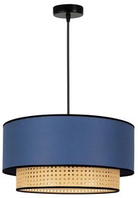 Duolla - Luster na lanku BOHO 1xE27/15W/230V pr. 45 cm modrá/ratan DU84366