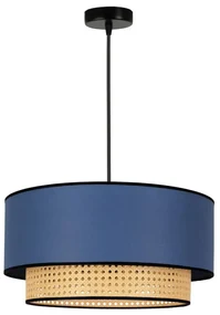Duolla - Luster na lanku BOHO 1xE27/15W/230V pr. 45 cm modrá/ratan DU84366