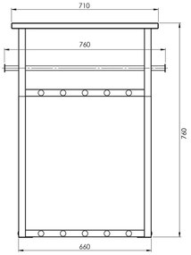 Kovový nástenný vešiak v bielo-prírodnej farbe s poličkou Rizzoli – Spinder Design