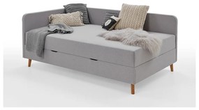 Svetlosivá čalúnená jednolôžková posteľ s úložným priestorom 90x200 cm Cabana – Meise Möbel