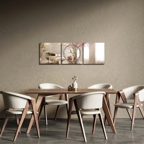 Obraz - Snový interiér s klavírom (s hodinami) (90x30 cm)