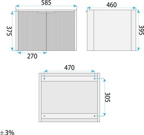 Rea Mario, súprava kúpeľňového nábytku s umývadlom 60cm, šedá matná, REA-M0006
