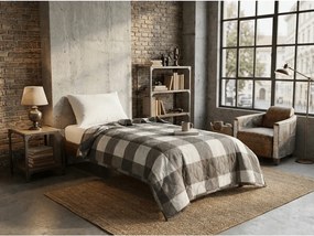 Letná prikrývka CUBE 140x200 cm, sivo-biela