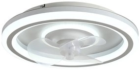 Biele LED stropné svietidlo na diaľkové ovládanie/s ventilátorom Alan – SULION