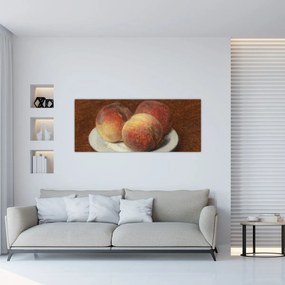 Obraz - Henri Fantin-Latour, Three Peaches on a Plate, reprodukcia (120x50 cm)