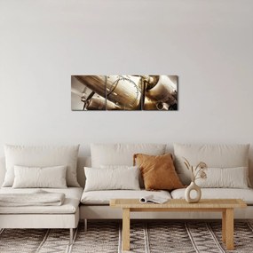 Obraz lietadla (s hodinami) (90x30 cm)