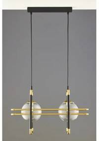 Jupiter 2029 - Luster na lanku FIORI 2xG9/10W/230V čierna/zlatá/číra