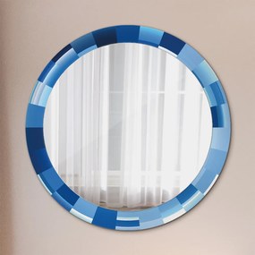 Okrúhle ozdobné zrkadlo Modrý abstrakt fi 80 cm