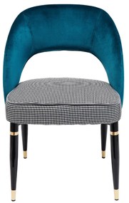 Samantha stolička modrá / čiernobiela