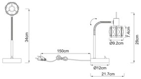 GLOBO KRIS 54356-1T Stolová lampa